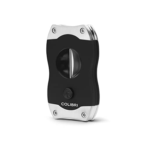 Colibri Premium VCut Cigar Cutter Ergonomic Stainless Steel SpringLoaded Blade Ideal for up to 60 Ring Gauge Gift for Cigar Enthusiasts Brushed Chrome